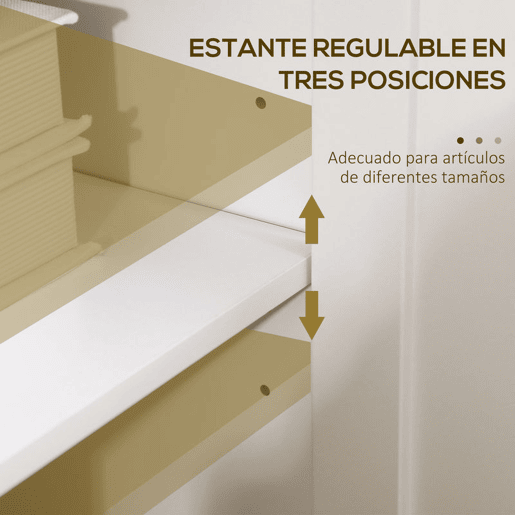 HOMCOM Aparador de Sala de Estar com 3 Portas Buffet Sala de Estar com Prateleiras Ajustáveis para Sala de Jantar Estilo Moderno 120x40x70 cm Branco e Madeira