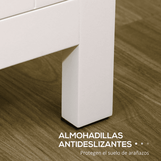 HOMCOM Aparador de Sala de Estar com 3 Portas Buffet Sala de Estar com Prateleiras Ajustáveis para Sala de Jantar Estilo Moderno 120x40x70 cm Branco e Madeira