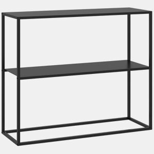 HOMCOM Mesa Consola Estilo Industrial Mesa de Entrada com Prateleira Estrutura de Aço e Desenho Anti-Tombo Móvel de Entrada para Sala de Estar Corredor Carga 20 kg 90x30x75 cm Preto