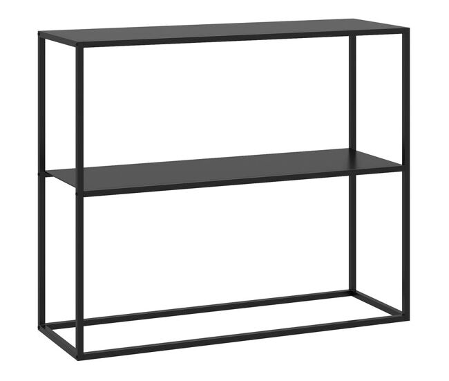 Homcom mesa de consola estilo industrial mesa de entrada con estante marco de acero y antivuelco mueble de recibidor para salón pasillo carga 20 kg