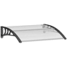 Outsunny Marquise Exterior para Portas e Janelas 75x100 cm Cobertura de Proteção contra Sol e Chuva com Suporte de Liga de Alumínio Transparente