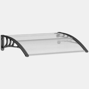 Outsunny Marquise Exterior para Portas e Janelas 75x100 cm Cobertura de Proteção contra Sol e Chuva com Suporte de Liga de Alumínio Transparente