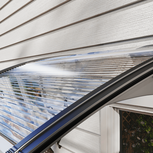 Outsunny Marquise Exterior para Portas e Janelas 75x100 cm Cobertura de Proteção contra Sol e Chuva com Suporte de Liga de Alumínio Transparente