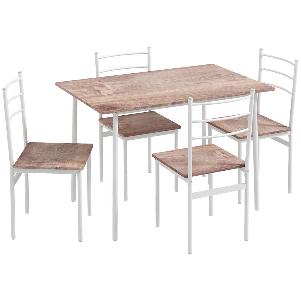 Conjunto de Comedor MDF, Acero HOMCOM, hogar - cocina