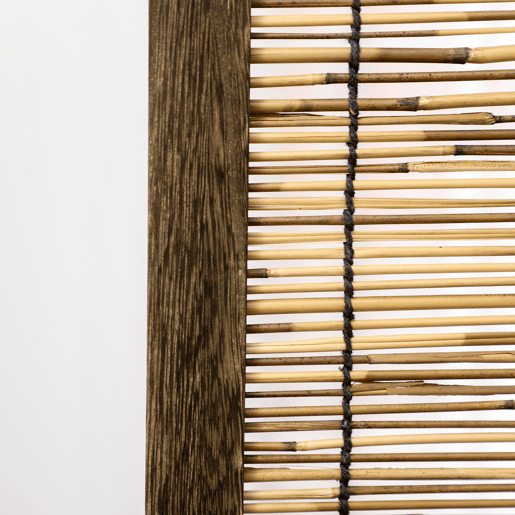 HOMCOM Biombo de 4 Painéis Separador de Ambientes Dobrável 160x1,8x170 cm Divisor de Ambientes de Madeira e Caniço Estilo Rústico para Escritório Dormitório Sala de Estar Madeira