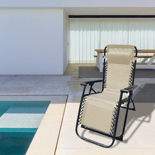 Espreguiçadeira reclinável Marbueno 90 x 108 x 66 cm - Beige