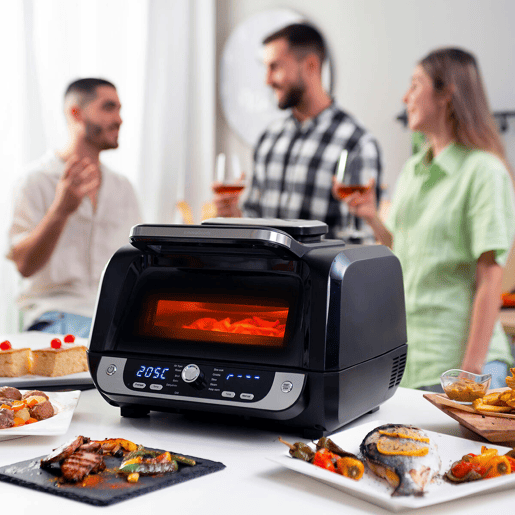 Fritadeira sem Óleo com Grill, Acessórios e Livro de Receitas InnovaGoods Air Fryer Fryinn 12-in-1 6000 Preto Aço 6 L 3400 W