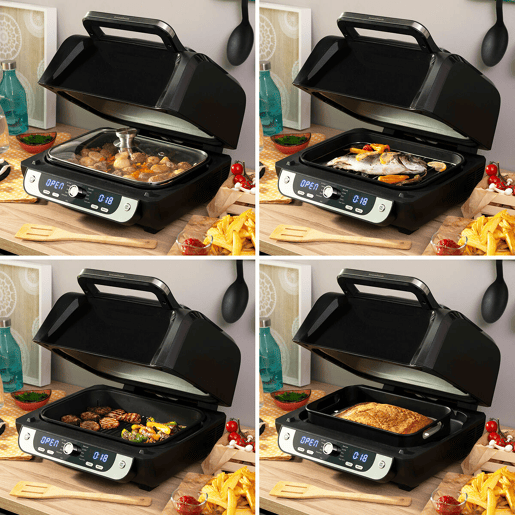 Fritadeira sem Óleo com Grill, Acessórios e Livro de Receitas InnovaGoods Air Fryer Fryinn 12-in-1 6000 Preto Aço 6 L 3400 W