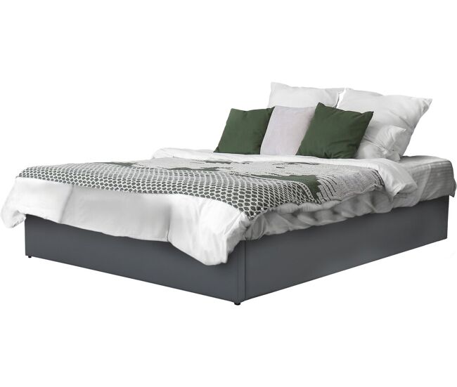 Cama doble de PVC con box "Ava" - 140 x 190 cm - Gris