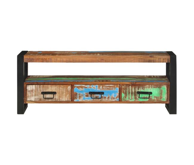 Mueble de tv madera maciza reciclada 120x30x45 cm
