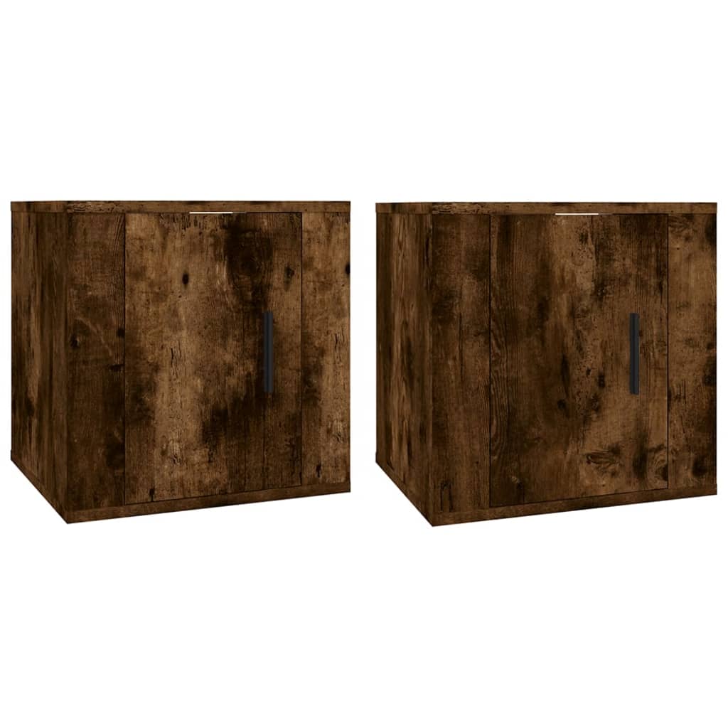 muebles para tv de pared 2 unidades roble ahumado 40x345x40 cm