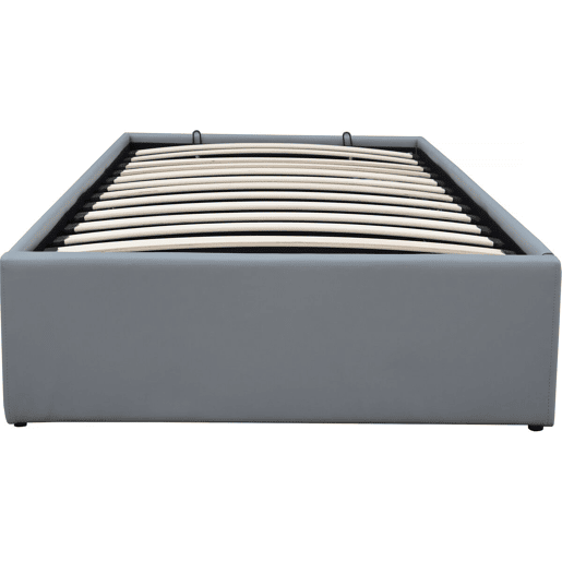 Cama de solteiro em PVC com caixa Ava - 90 x 190 cm - Cinza