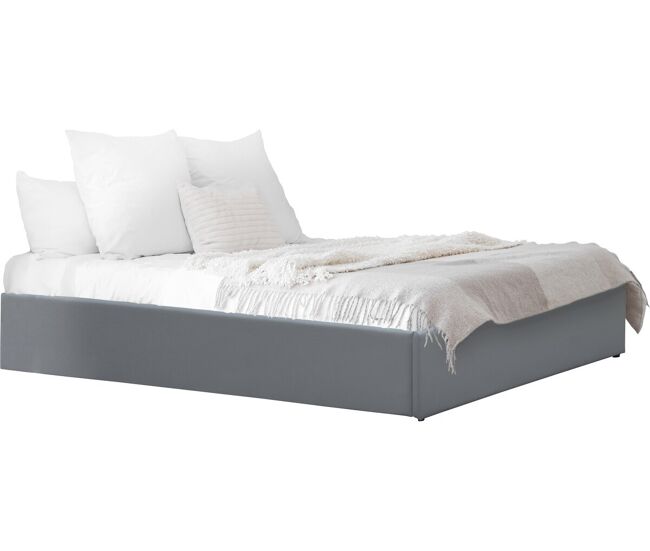 Cama individual de pvc con box "ava" - 90 x 190 cm - gris