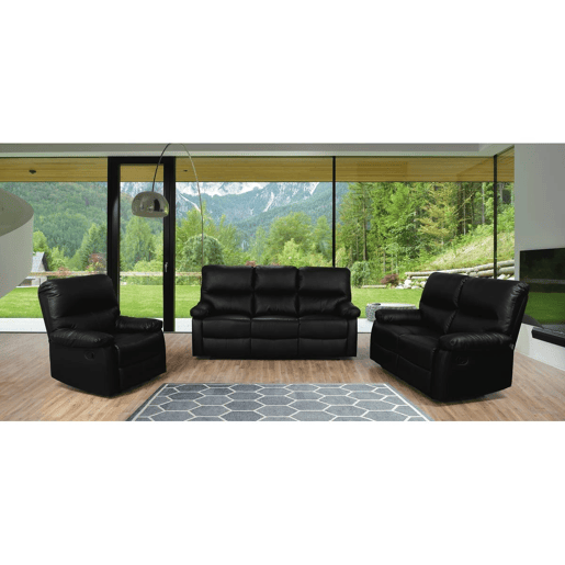 Sofá relaxante Lincoln - 197 x 89 x 103 cm - 3 lugares - Preto