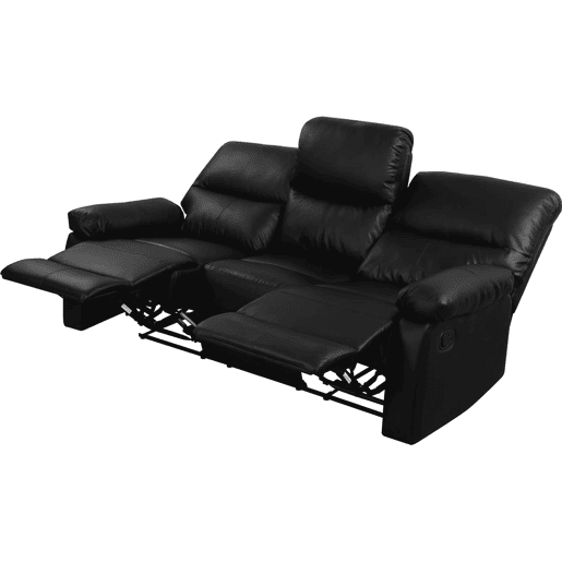 Sofá relaxante Lincoln - 197 x 89 x 103 cm - 3 lugares - Preto