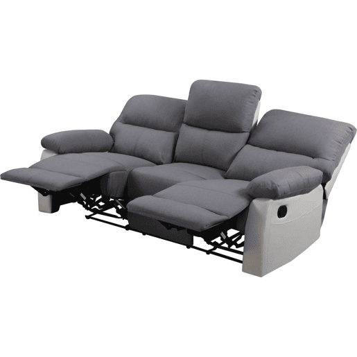 Sofá relax Lincoln - 197 x 89 x 103 cm - 3 lugares - Branco  Cinza claro