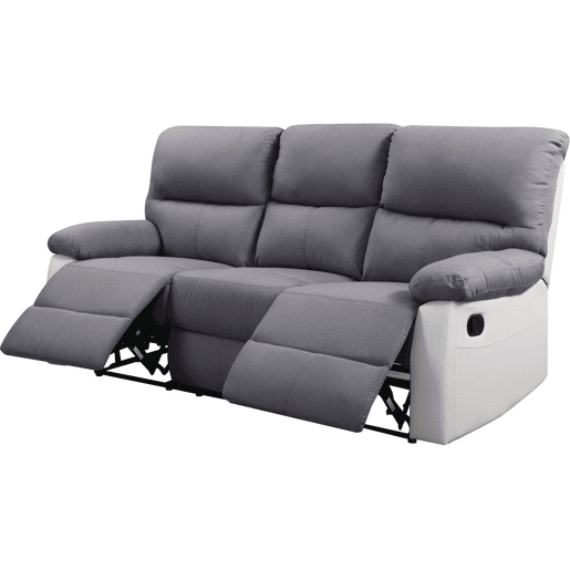 Sofá relax Lincoln - 197 x 89 x 103 cm - 3 lugares - Branco  Cinza claro