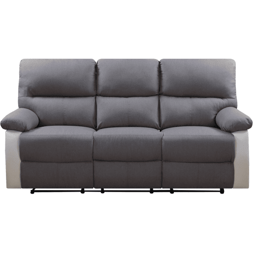 Sofá relax Lincoln - 197 x 89 x 103 cm - 3 lugares - Branco  Cinza claro