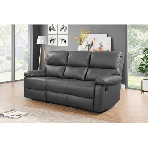 Sofá relaxante Lincoln - 197 x 89 x 103 cm - 3 lugares - Cinza