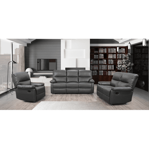 Sofá relaxante Lincoln - 197 x 89 x 103 cm - 3 lugares - Cinza