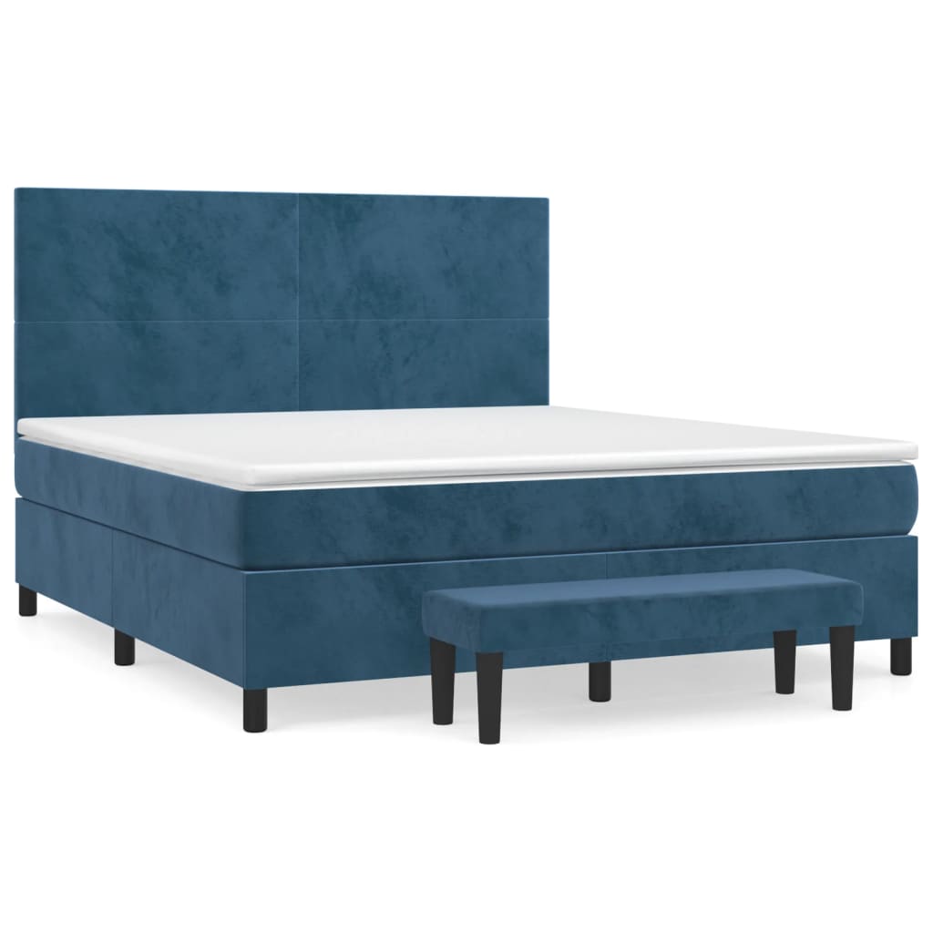 Cama box spring 160x200 Azul