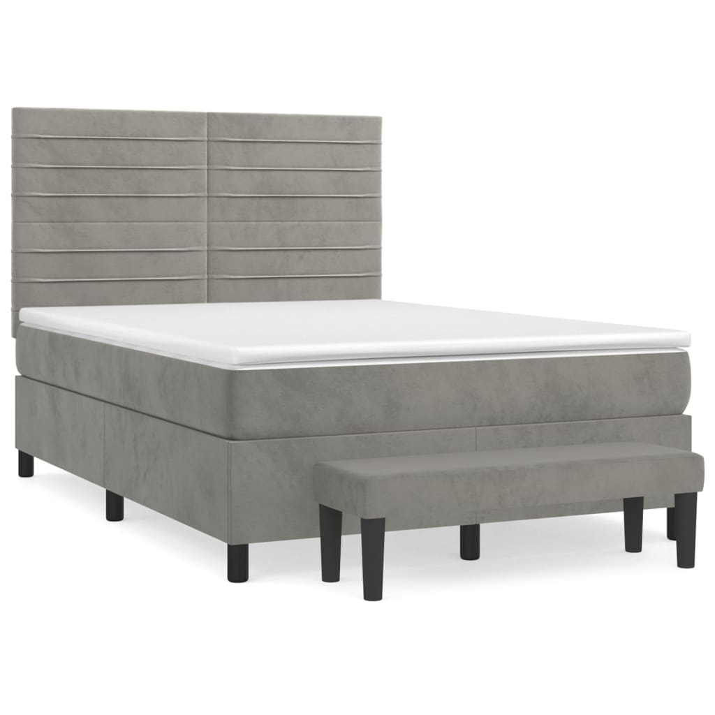 Cama box spring 140x200 Gris