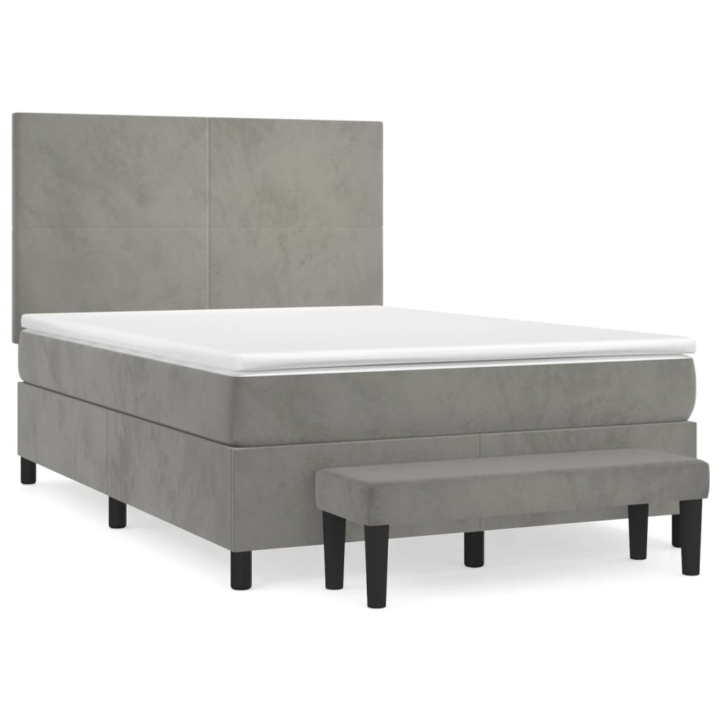 Cama box spring 140x190 Gris
