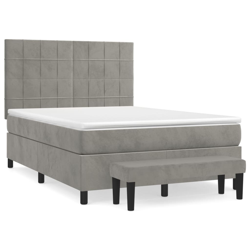 Cama box spring 140x190 Gris