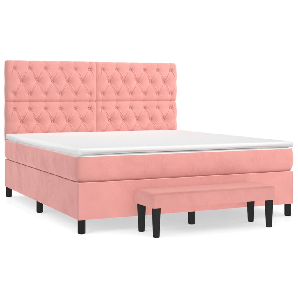 Cama box spring 160x200 Rosa