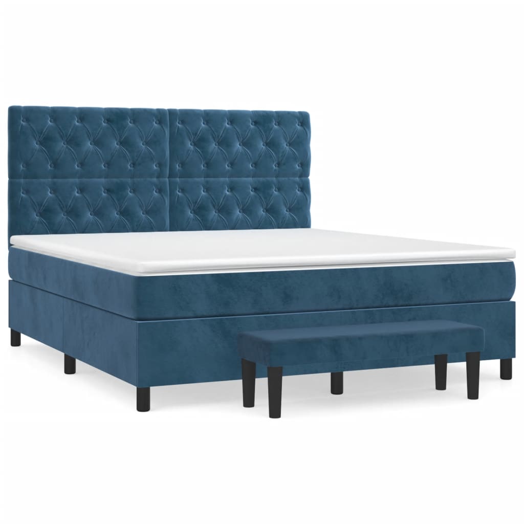 Cama box spring 160x200 Azul