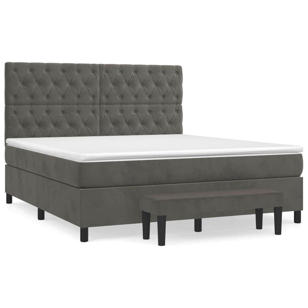 Cama box spring 160x200 Gris Oscuro