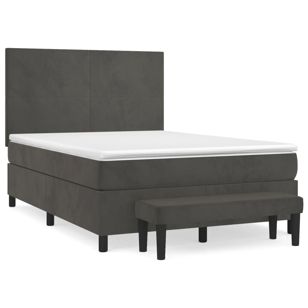 Cama box spring 140x190 Gris Oscuro