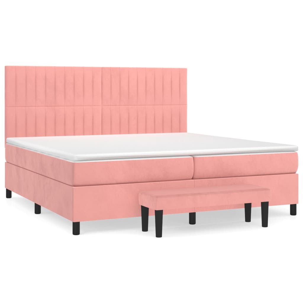 Cama box spring 200x200 Rosa