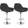 Juego de 2 taburetes de bar Braga tela Gris oscuro 52X51X89 cm