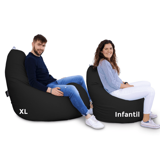 Puff Pear Relax Leatherette Black Happers interior XL HAPPERS