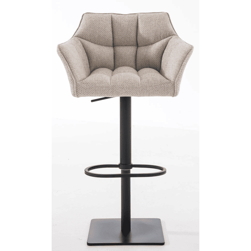 Juego de 2 taburetes de bar Damaso con tapizado de tela Marfil 45X64X88 cm