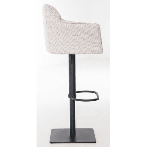 Juego de 2 taburetes de bar Damaso con tapizado de tela Marfil 45X64X88 cm