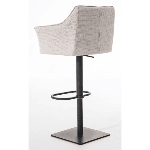 Juego de 2 taburetes de bar Damaso con tapizado de tela Marfil 45X64X88 cm