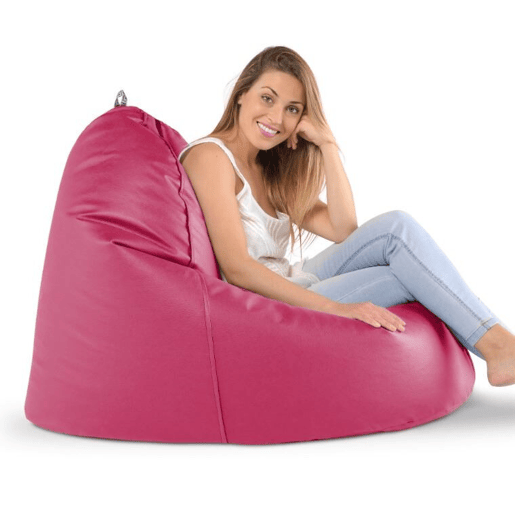 Puff Lounge em couro sintético para interior fúcsia HAPPERS
