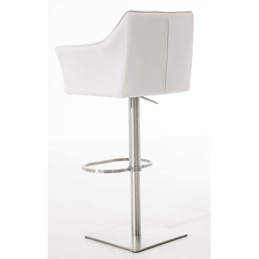 Juego de 2 taburetes de bar Damaso con tapizado de tela Blanco 45X64X88 cm