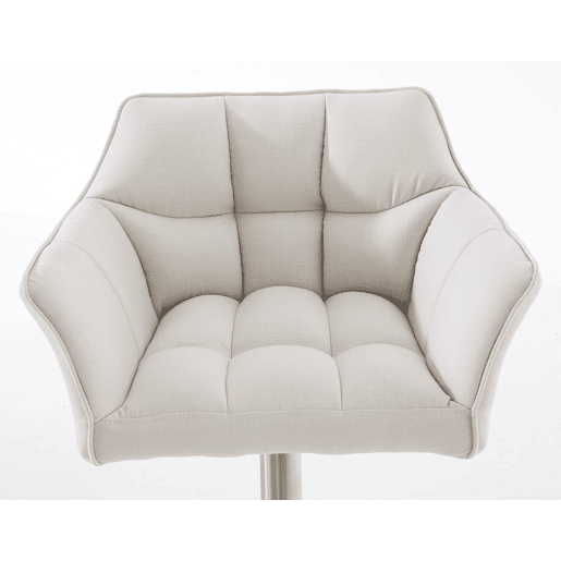 Juego de 2 taburetes de bar Damaso con tapizado de tela Blanco 45X64X88 cm