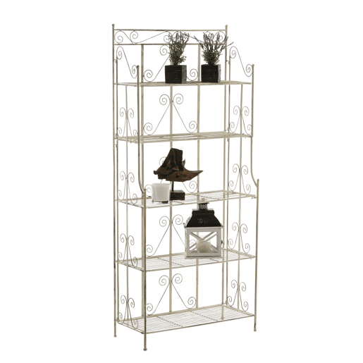Estantería Decorativa de Hierro Ciara Metal Crema antiguo 34.5X74.5X173 cm