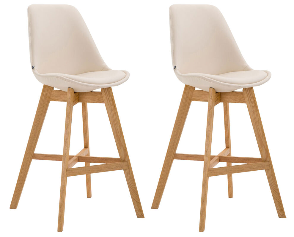 Set de 2 taburetes cannes en simil cuero 48x56x112 cm