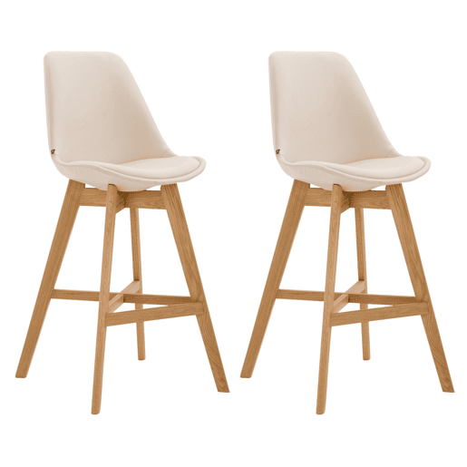 Set De 2 Taburetes Cannes En Simil Cuero Crema 56X48X112 cm Set De 2 Taburetes Cannes En Simil Cuero Crema 56X48X112 cm