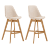 Set De 2 Taburetes Cannes En Simil Cuero Crema 56X48X112 cm