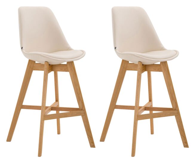 Set de 2 taburetes cannes en simil cuero 48x56x112 cm
