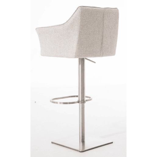 Juego de 2 taburetes de bar Damaso con tapizado de tela Marfil 45X64X88 cm