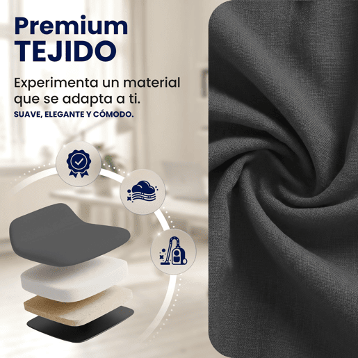 Silla de Oficina Thor de Tela Gris oscuro 78X69.5X113 cm