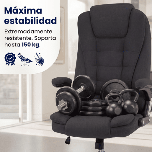 Silla de Oficina Thor de Tela Gris oscuro 78X69.5X113 cm
