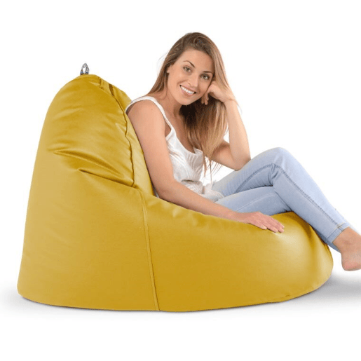 Puff Lounge Leatherette interior Mustard Happers HAPPERS